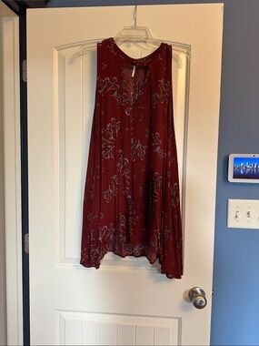 Free People Burgundy Floral Mini Dress